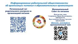 Информирование родительской общественности об организации питания